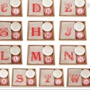 NEW Mud Pie 3pc SET towel soap dish N Monogram fraser fir bath hand gift